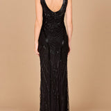 Lara 33552 - Fitted Dress With Tonal Beading