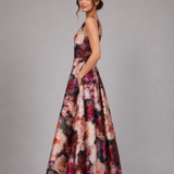 Twilight Bloom Satin Ball Gown