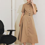 LUCKY ME WOVEN MIDI DRESS