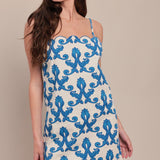 COASTAL SCROLL WOVEN MINI DRESS