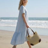 Woven Hollow-Out Shoulder Tote Bag