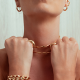 Sabrina Abstract Gold Choker Necklace