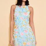 Floral Halter Neck Midi Dress