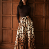 AMBER SPOT SERENADE SWEATER WOVEN MAXI DRESS