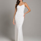Lara Brooke Beaded Spaghetti Strap Sheath Gown