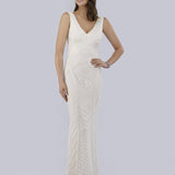 Lara Bryant Beaded Tank Sheath Wedding Dress