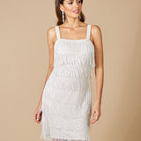 Lara Dakota Beaded Fringe Short Wedding Dress
