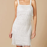 Lara Dakota Beaded Fringe Short Wedding Dress