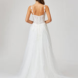 Lara 51042 - Sheer Bodice Lace Bridal Ballgown OUTLET