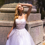 Lara 51042 - Sheer Bodice Lace Bridal Ballgown OUTLET