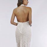 Lara Erin Geometric Beaded Mini Dress