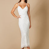 Lara Fae V-Neck Spaghetti Strap Wedding Gown