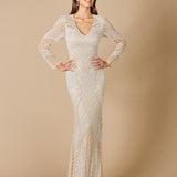 Haley Beaded Dress Nude/Ivory Bridal