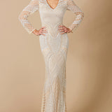Haley Beaded Dress Nude/Ivory Bridal