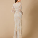 Haley Beaded Dress Nude/Ivory Bridal