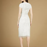 Cap Sleeve Midi Bridal Gown