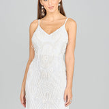 Spaghetti Strap Fringe Bridal Cocktail