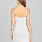 Spaghetti Strap Fringe Bridal Cocktail