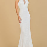 Halter Neck Dress with Keyhole