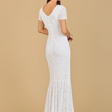 Cap Sleeve Beaded Wedding Gown