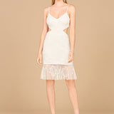 Beaded Cutout Bridal Midi Dress