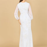 Long Sleeve Beaded Bridal Gown