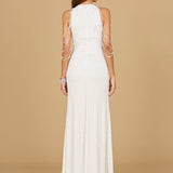 Halter Neck Gown with Fringe