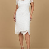Beaded Midi Dress with Cap Sleeves - OUTLET
