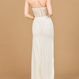 Lara 51189 - Embellished Strapless Gown with Slit