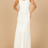 Beaded Gown with Cowl Back