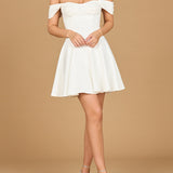Off Shoulder, A-line Bridal Short Dress