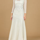 Lara Beaded High Neck Wedding Gown