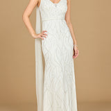 Lara 51214 - Beaded Wedding Gown with Cape