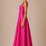 The Brigitte Satin Fit-and-Flare