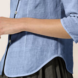 100% Linen Hand Button Fitted Jacket AMELIA
