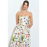 Monet Garden Polka Dot Midi Dress
