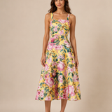 Eleanor Belted Floral Midi Dress