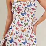 Butterfly Garden Ruffle Midi Dress