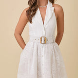 Genevieve Belted Halter Mini Dress