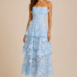 The Colette 3D Floral Tiered Midi