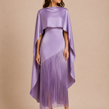 Lavande Fringe Midi Dress