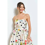 Monet Garden Polka Dot Midi Dress