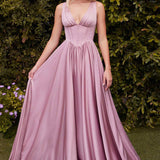 Ladivine 7447 Dress A-Line Soft Satin Gown
