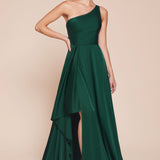 Ladivine 7450 Dress One Shoulder Satin A-Line Gown
