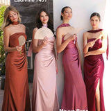 Ladivine 7451 Dress Strapless Satin Gown with Sash