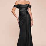 Ladivine 7452 Dress Off the Shoulder Lace Up Corset Satin Gown