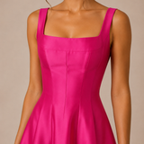 The Brigitte Satin Fit-and-Flare