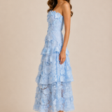 The Colette 3D Floral Tiered Midi