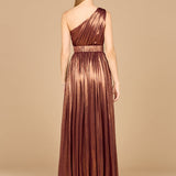 One Shoulder Metallic Dress - OUTLET