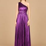 One Shoulder Metallic Dress - OUTLET